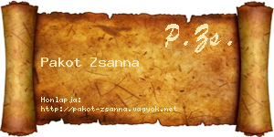 Pakot Zsanna névjegykártya